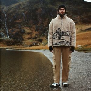 NWOT Viral 🔥 Desert Cactus Zara Sherpa Fleece Pull Over S/M